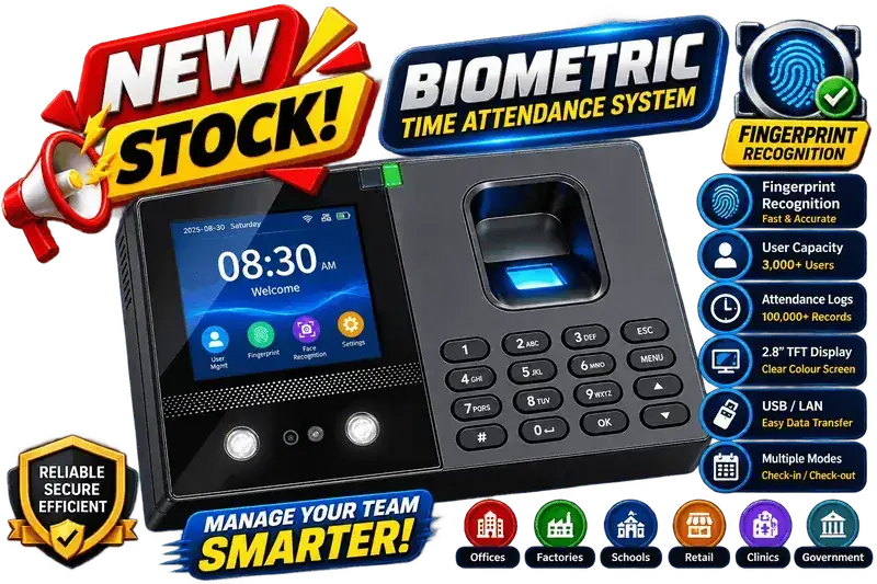 New stock biometric time attendance system